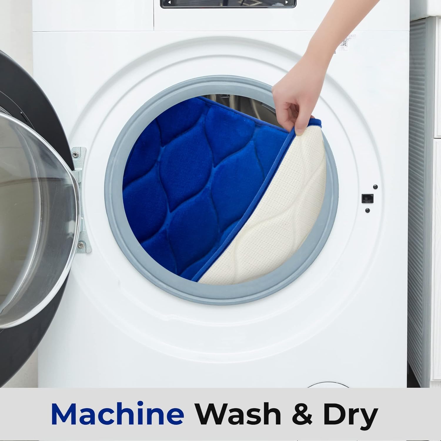 Yafa Home Fashion 1pc:24" X 47" Bath Rug, Memory Foam; Machine Washable, Water Absorbent & Non-Slip Bathmats, Royal Blue