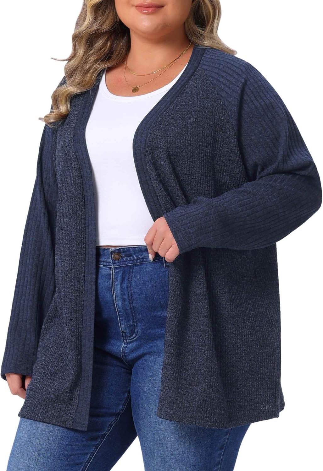 Agnes Orinda Plus Size Knit Cardigans for Women Open Front Long Sleeve Lightweight Cardigans - Image 2