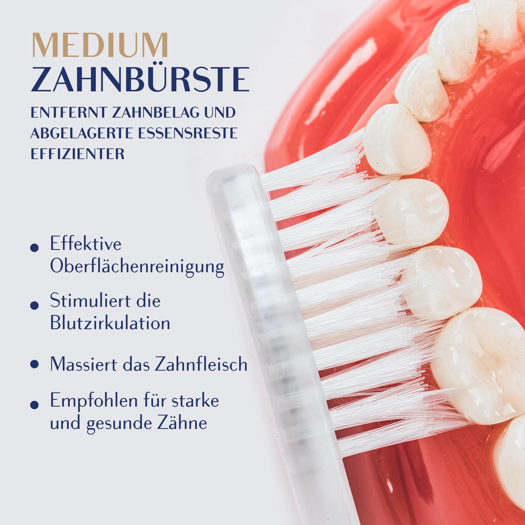 Silver Medium Zahnbürsten 4er-Pack - Doppellänge Borsten für Interdentalreinigung, Silberpartikel gegen Bakterien, Zahnsteinentfernung, Mittlere Stärke, Mehrfarbig