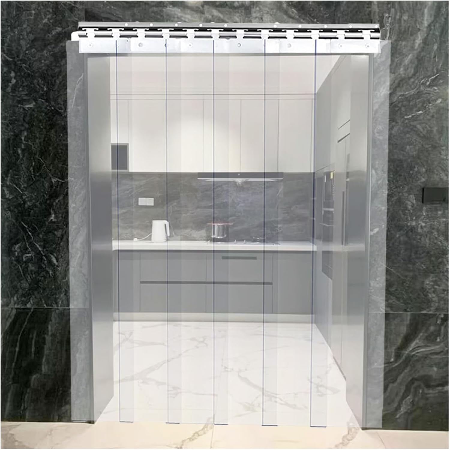 Heavy-Duty Walk-in Freezer Plastic Strip Door Kit - Insulated Warehouse & Gas Doorway Solution for Easy Access, Ideal for Commercial Refrigeration & Temperature Control