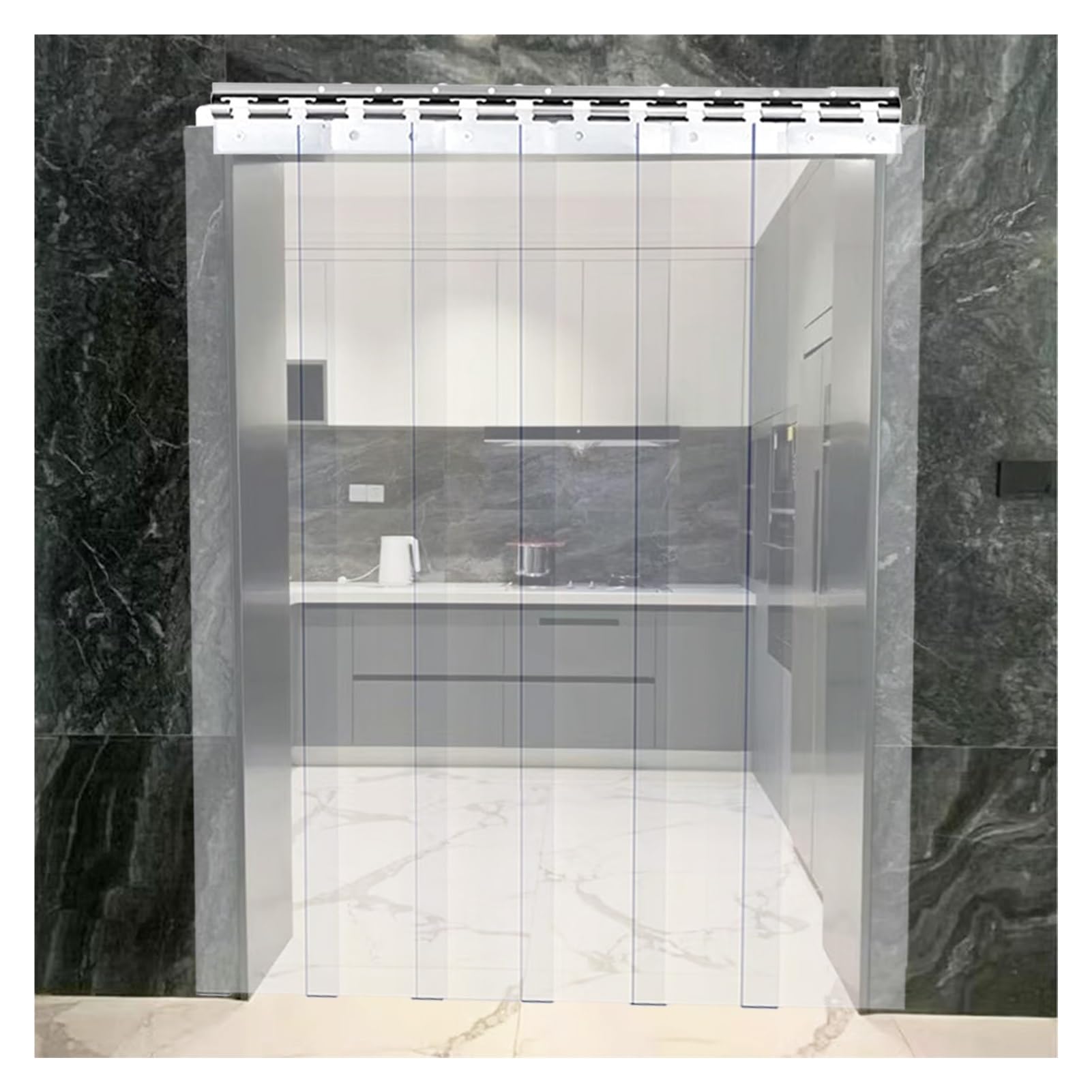 FBHappiness Plastic Strip Door Curtain Clear Kit PVC Smooth Plastic Strip Door Curtain Walk In Freezers Warehouse Garage Gate Doorway (Color : Clear, Size : 90x220cm/35.43x86.61in)
