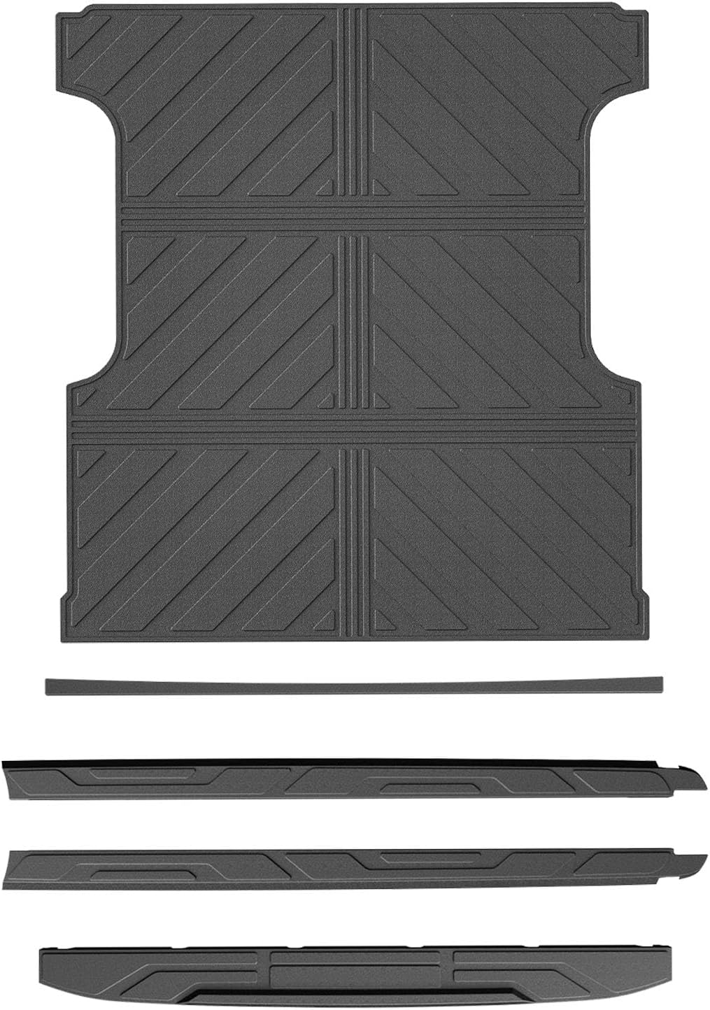 powoq 5.5FT Truck Bed Rail Caps Compatible with 2022-2026 Toyota Tundra Truck Bed Mat TPE Tailgate Molding Cap Replacement for 2022-2026 Toyota Tundra Accessories