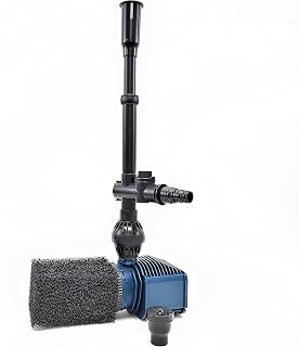 Lifegard Aquatics Quiet One Pro Submersible Pond and Water Garden Pump - Leveling Fitting, Fountain Heads, Diverter Valve for Waterfall, Filter – 20-Ft. Cord – 758 Gallon Per Hour