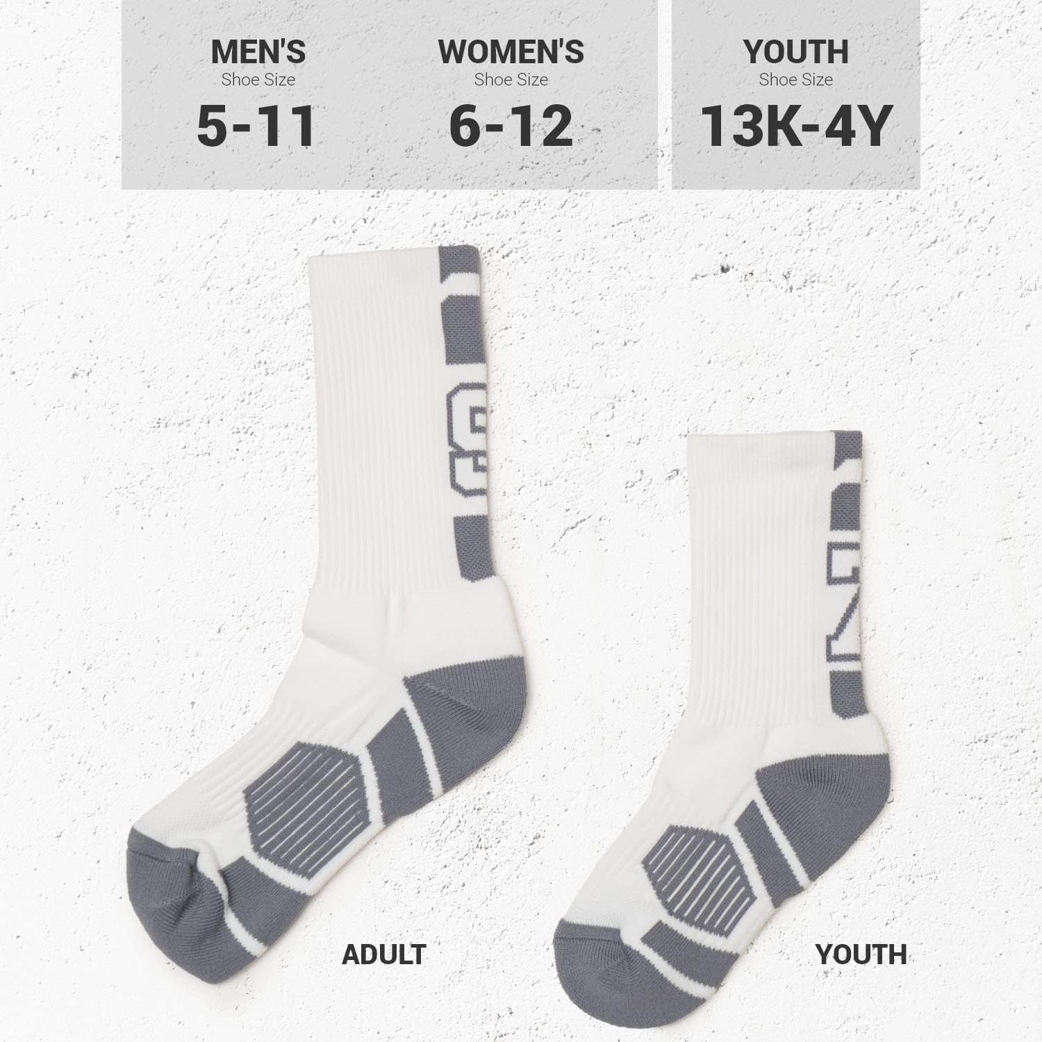 ChalkTalkSPORTS Custom Team Number Crew Socks | Youth & Adult Athletic Socks White | Choose Your Number - Image 5
