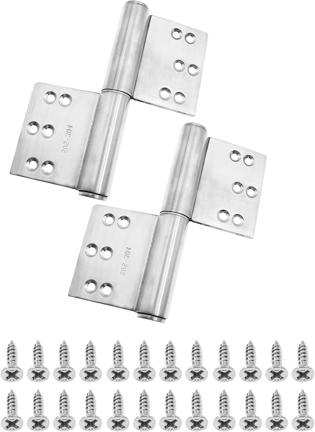 Lift Off Hinges Flag Hinges,TTZEZE 304 Stainless Steel Detachable Door Hinges,2PCS Heavy Duty Removable Hinges with Stainless Screws for Cabinets Kitchens Bathrooms Furniture Doors Silver, 6''