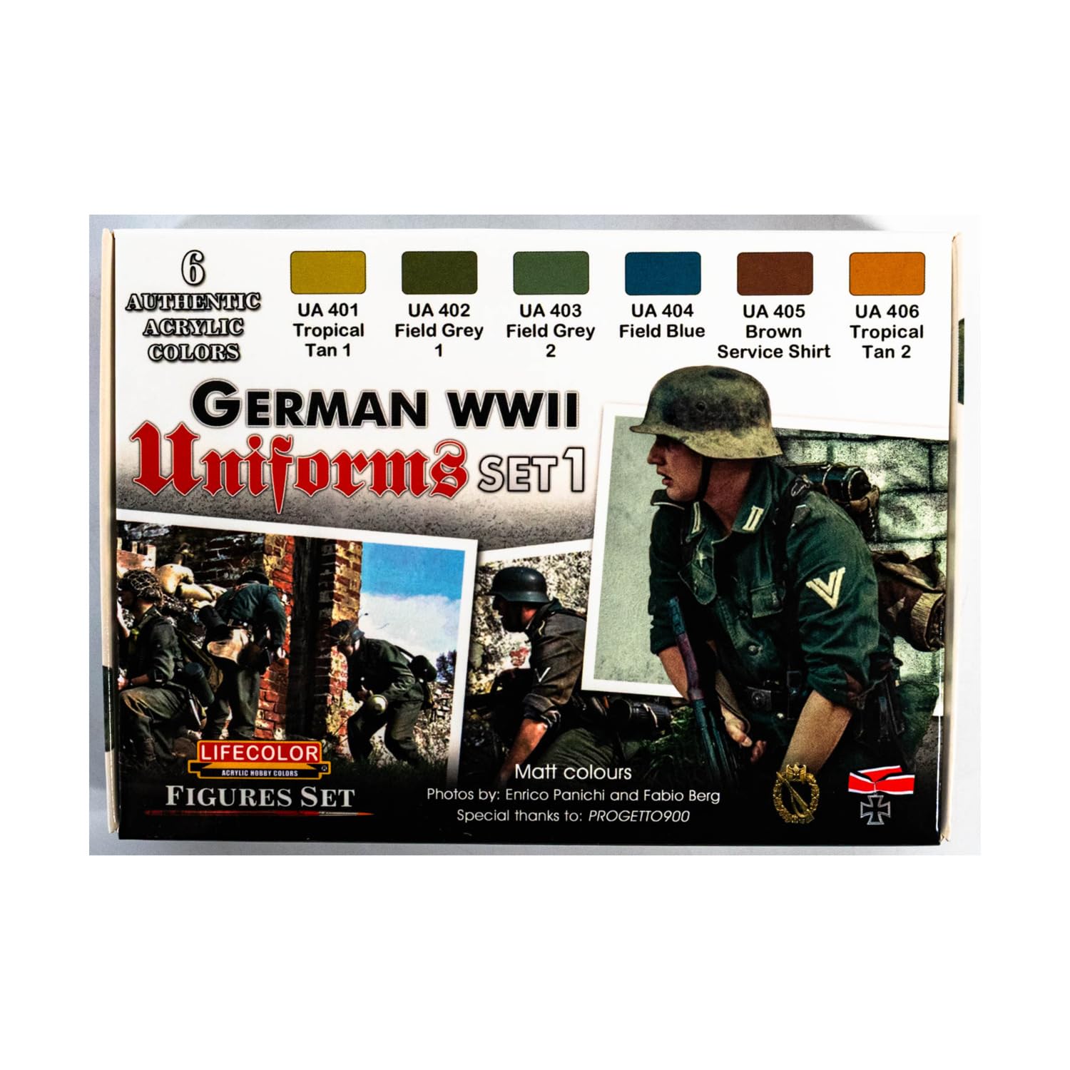 Lifecolor Grey German Wwii Uniforms Paint Set 1 6 X 22 Ml Acrylic Colours