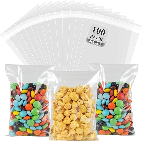 Miniatura 2 de Bolsas de dulces de San Valentín para regalo, paquete de 200 bolsas de celofán transparentes resellables para panadería, galletas, pastelería,