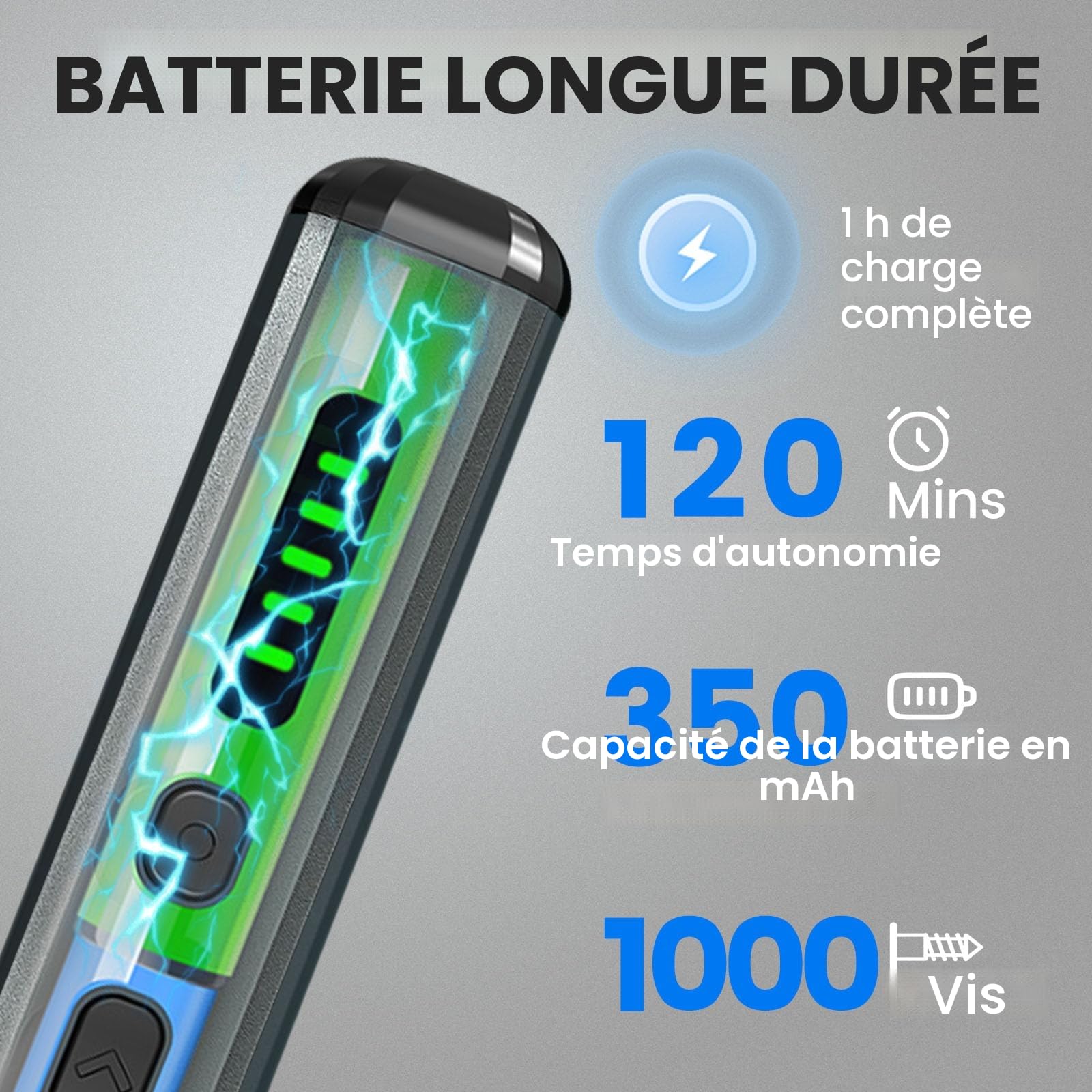 Accwork Tournevis électrique de précision 68 en 1 - Avec 64 embouts magnétiques S2-5 vitesses - Écran LED magnétique - Pour ordinateur portable, lunettes, montres