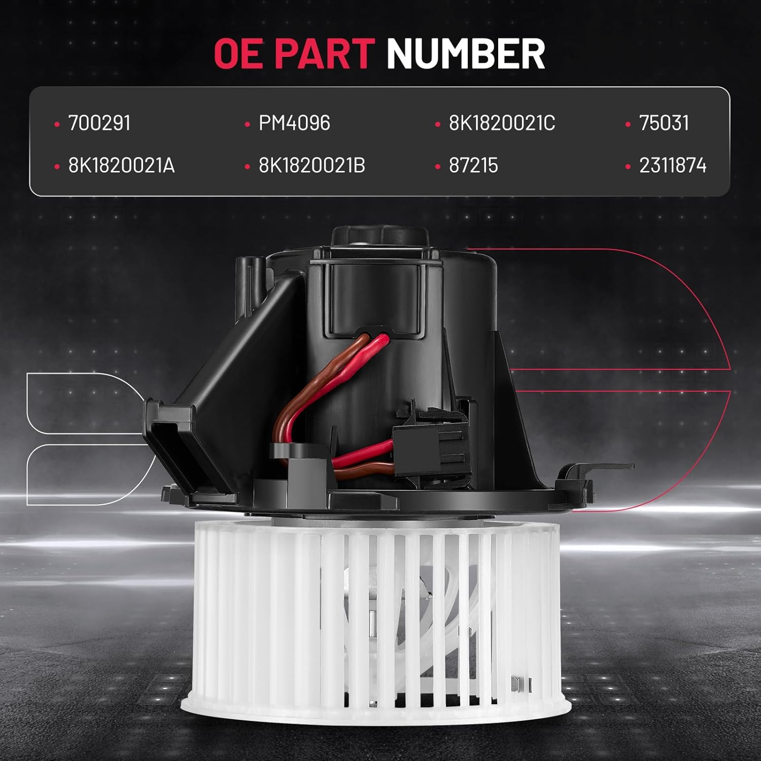 BDFHYK AC Heater Blower Motor Fan 700291 Compatible with Audi 2009-2012 A4 A4 Quattro,2008-2012 A5 A5 Quattro,2009-2016 Q5,2009-2012 S4,2008-2012 S5,HVAC Blower Motor Assembly Replacement for PM4096