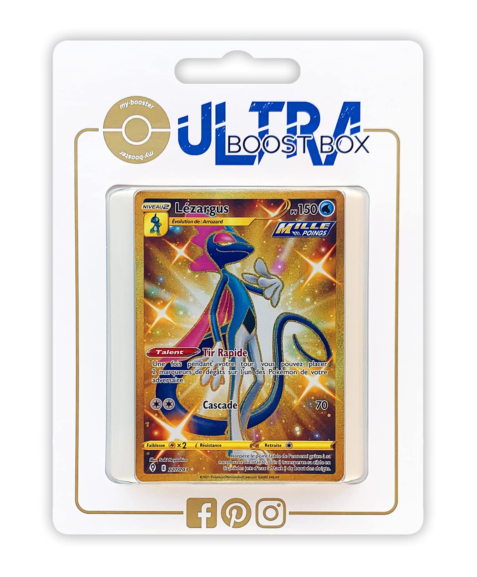 Lézargus (Inteleon) 227/192 Rapid Strike Shiny Gold - Ultraboost X Epée et  Bouclier 7 Évolution Céleste