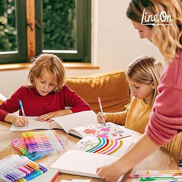Lineon Gel Ballpoint Pen, Color Pen, 108 Color Set, Water Resistant, Gel Ink, Light Resistant, Water Resistant, Adult Coloring Book, Illustration, Drawing, Graffiti, Sketching, Design, Notebook, Note, Taking Metallic, Fluorescent, Glitter Color, For Kids, School Entrance Celebration, Christmas Gift, Transparent Case Included