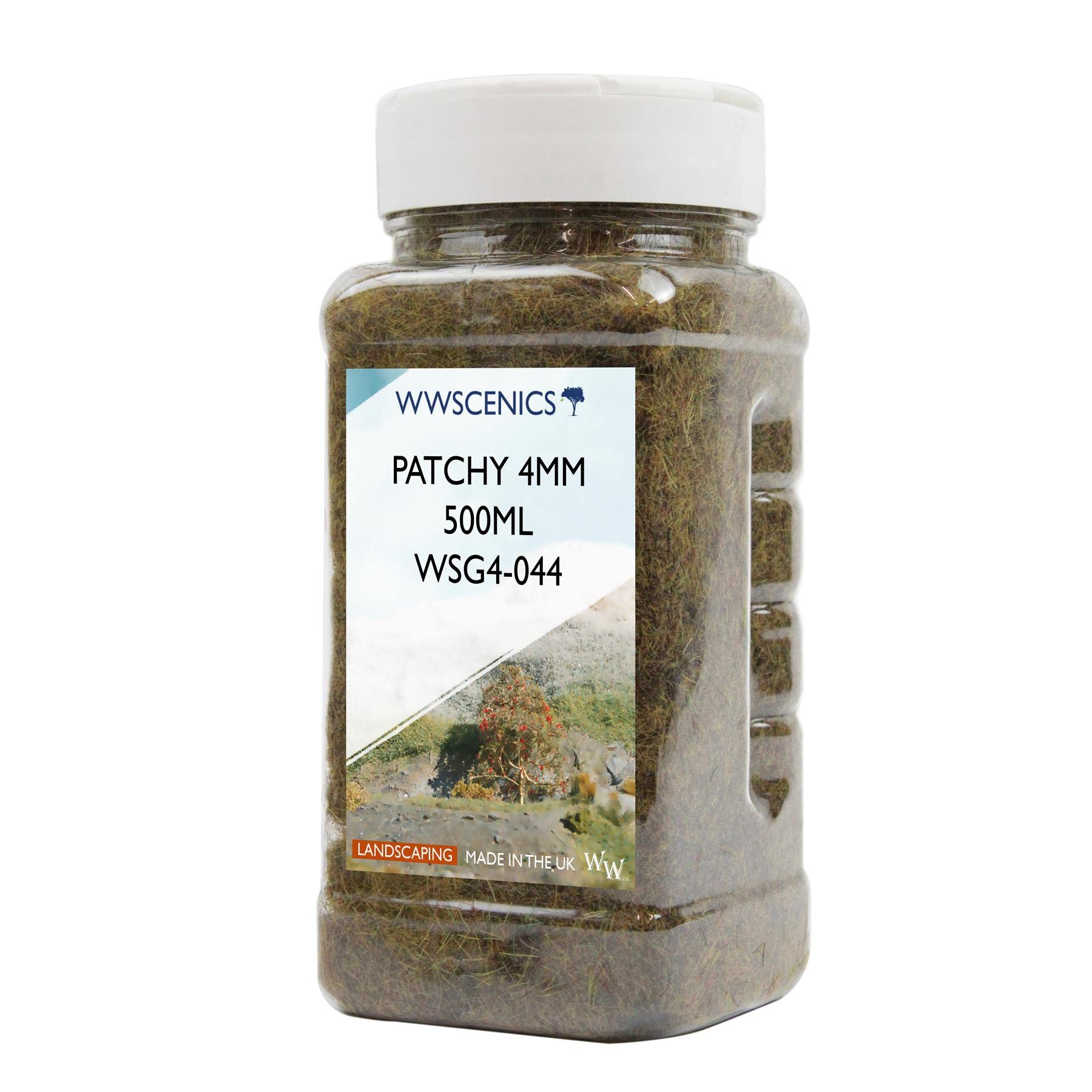 WWScenics | 4mm Patchy Static Grass | 500ml Can | WSG4-044 | Realistic Model Scenery Material