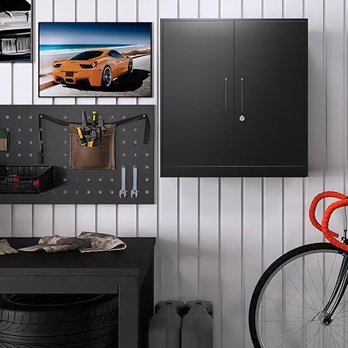 Vista 29 de LUCYPAL Armario de almacenamiento de metal con puertas de bloqueo, gabinete de metal de 72 pulgadas de alto con 4 estantes ajustables, armario alto