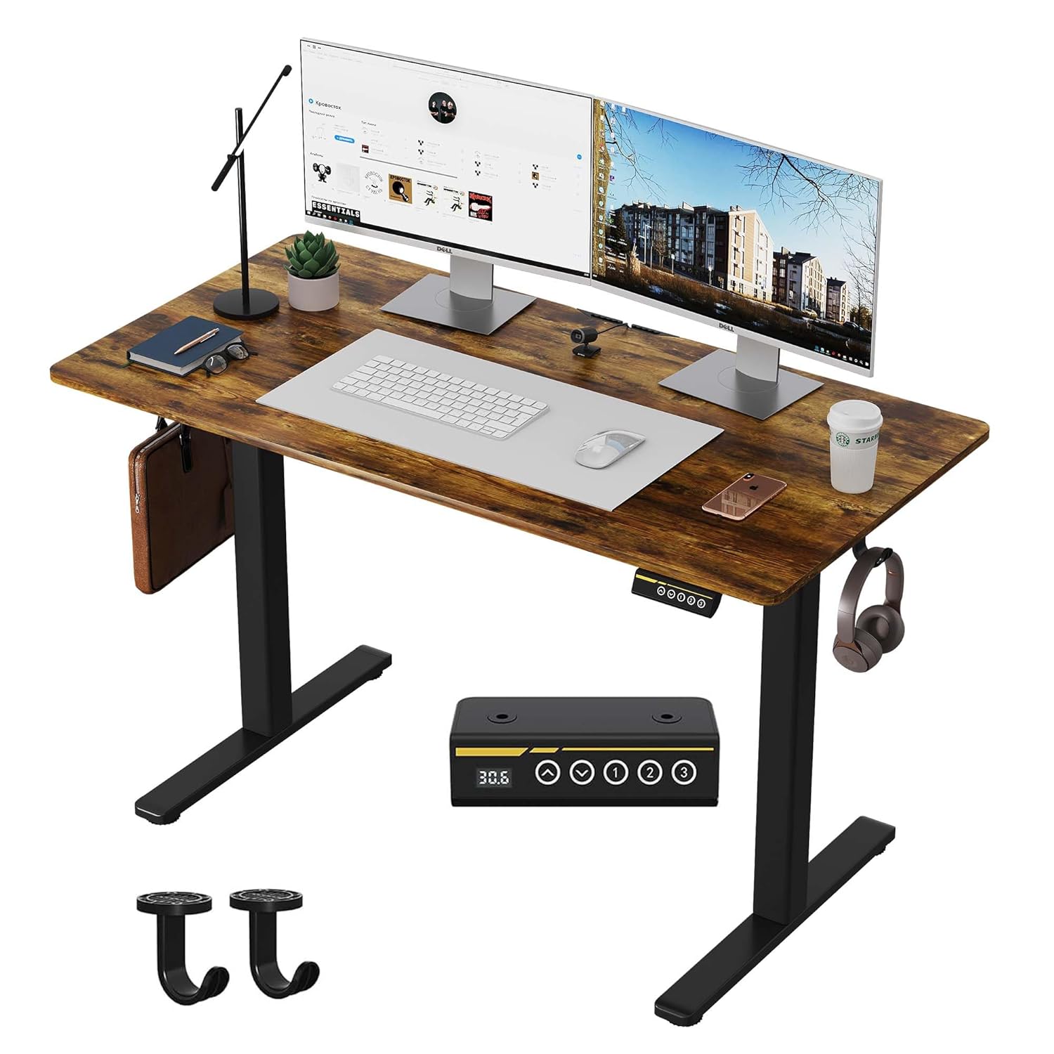Electric Standing Desk 48x24 Inches Adjustable Height Stand up Desk Sit Stand Home Office Desk with Splice Board