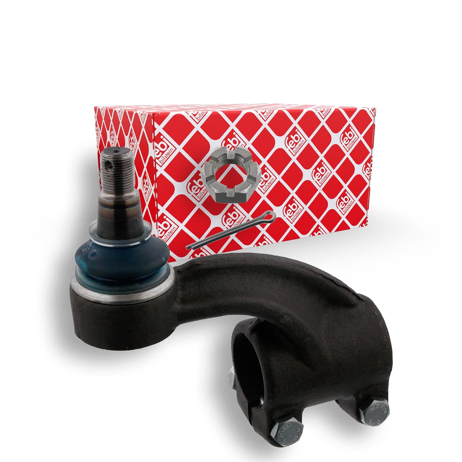 febi bilstein 01909 końcówka drążka kierowniczego z nakrętką koronową i zawleczką, 1 sztuka