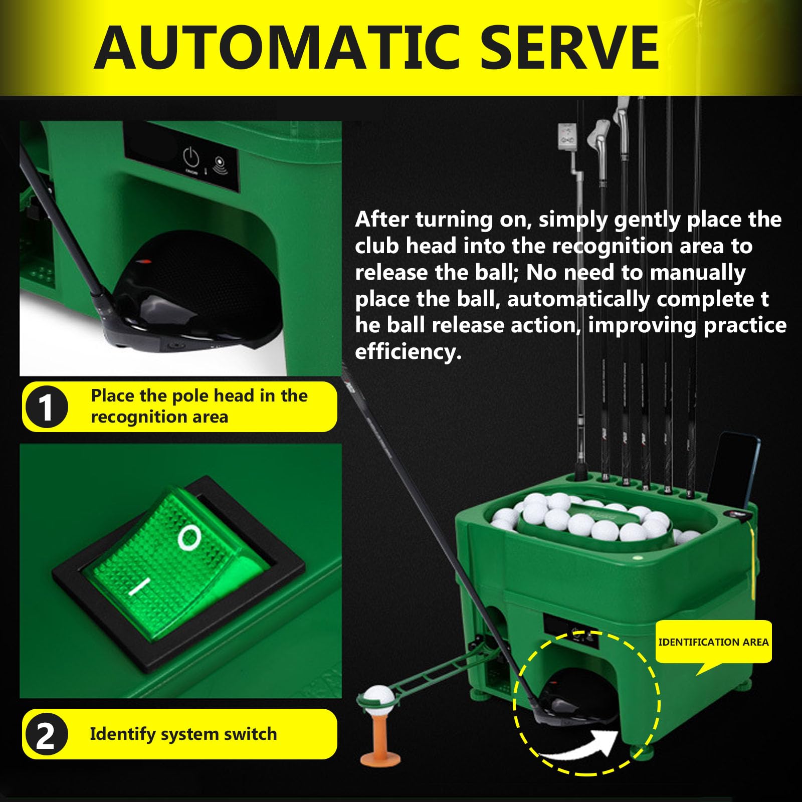 Amazon.co.jp: 自動認識 ゴルフ ボール マシン、自動 給球器