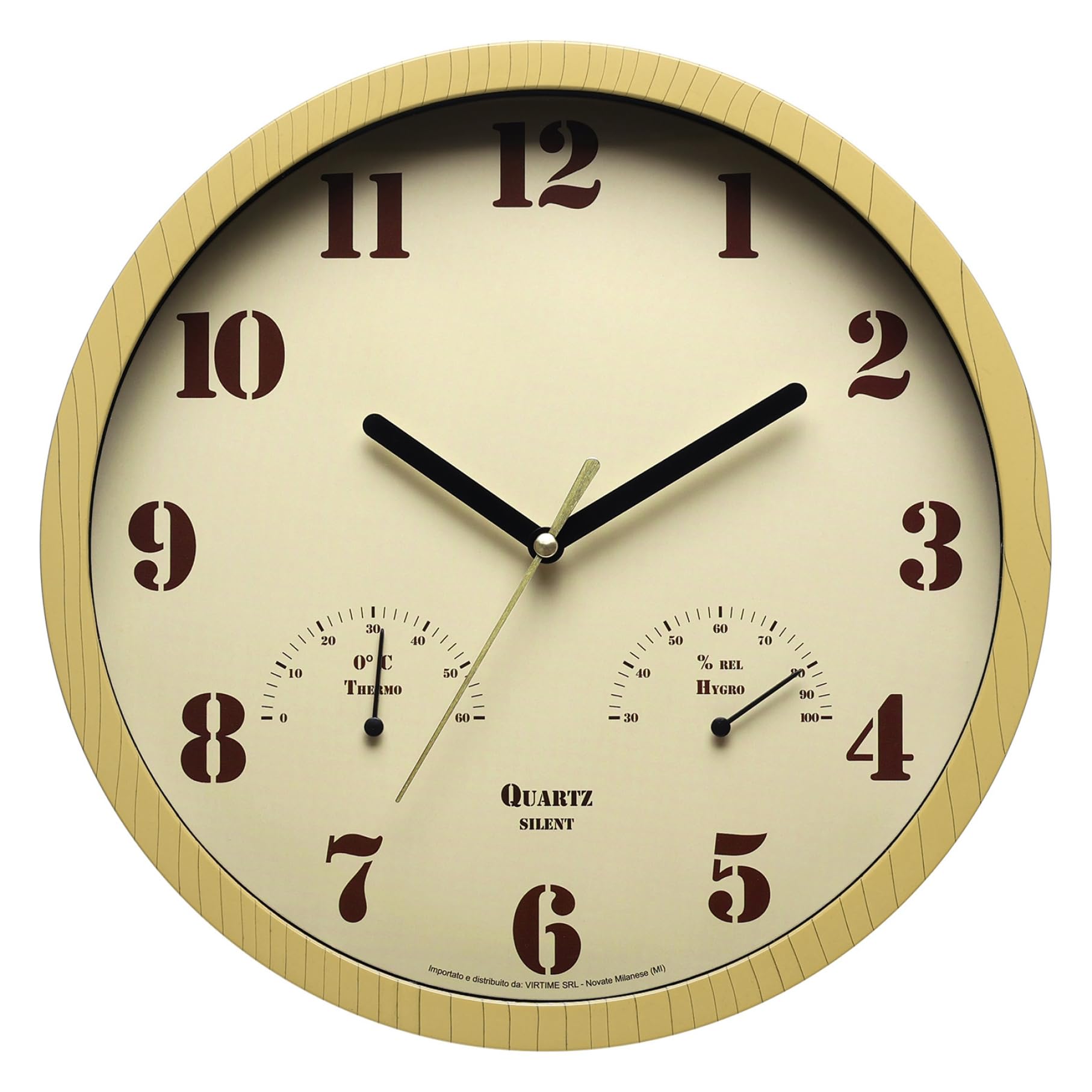 Horloge murale extérieure 10 pouces avec thermomètre et hygromètre quartz