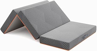 Vesgantti Folding Mattress Small Single Size 75x190cm, 10CM Gel Memory Foam Foldable Mattress Tri-fold for Travel, Camping, Guest Bed - Grey, CertiPUR-US Certified