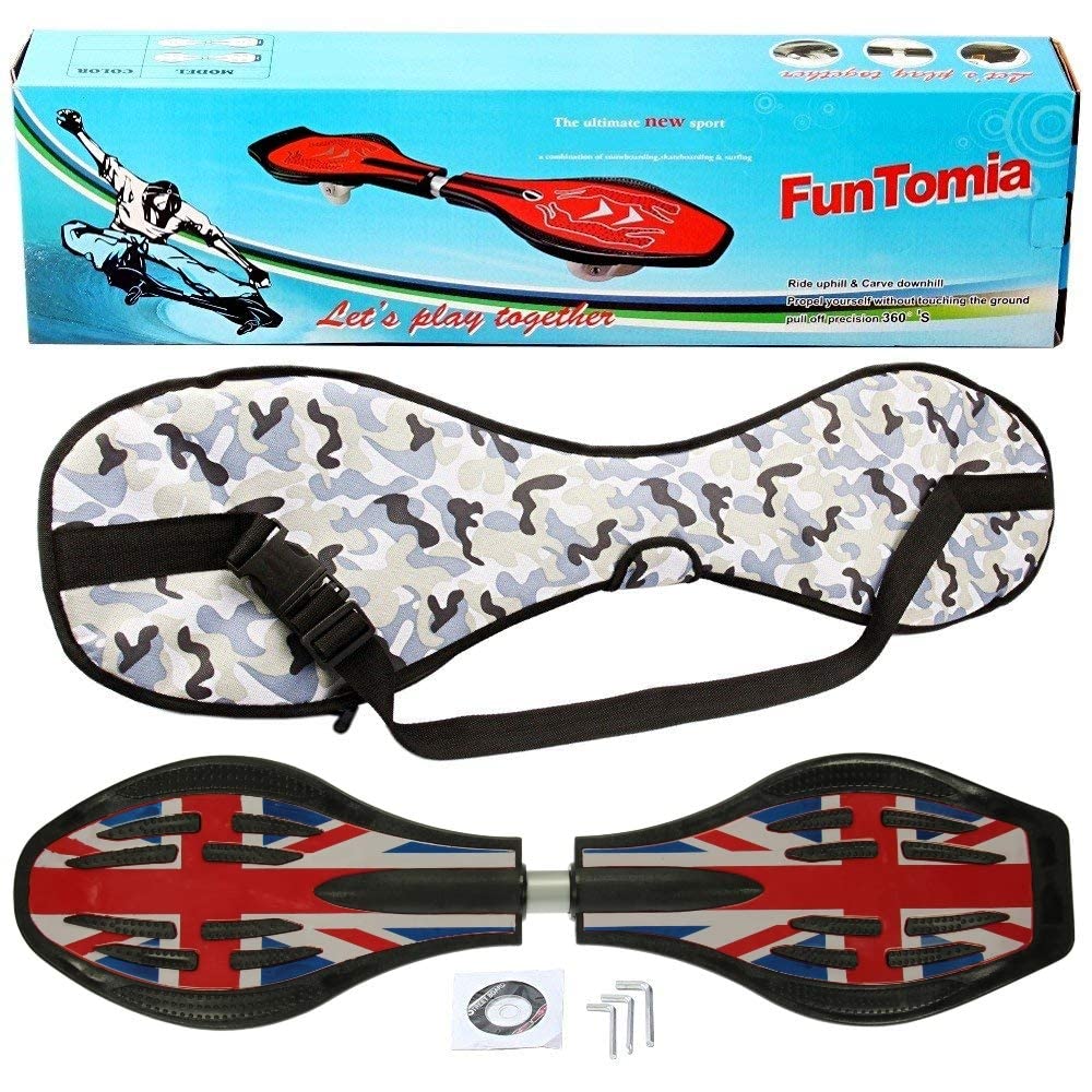 Funtomia Waveboard Original Rosa Diseño Floral con Ruedas LED y Rodamientos Mach1