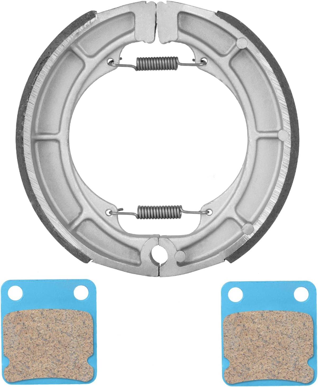 Youxmoto Front Rear Brake Pads Shoes for Suzuki Eiger 400 LTF400F/LTA400F 4x4 (2002-2007) ; LTA400 2x4 (2006-2018), Drum Brake Shoes