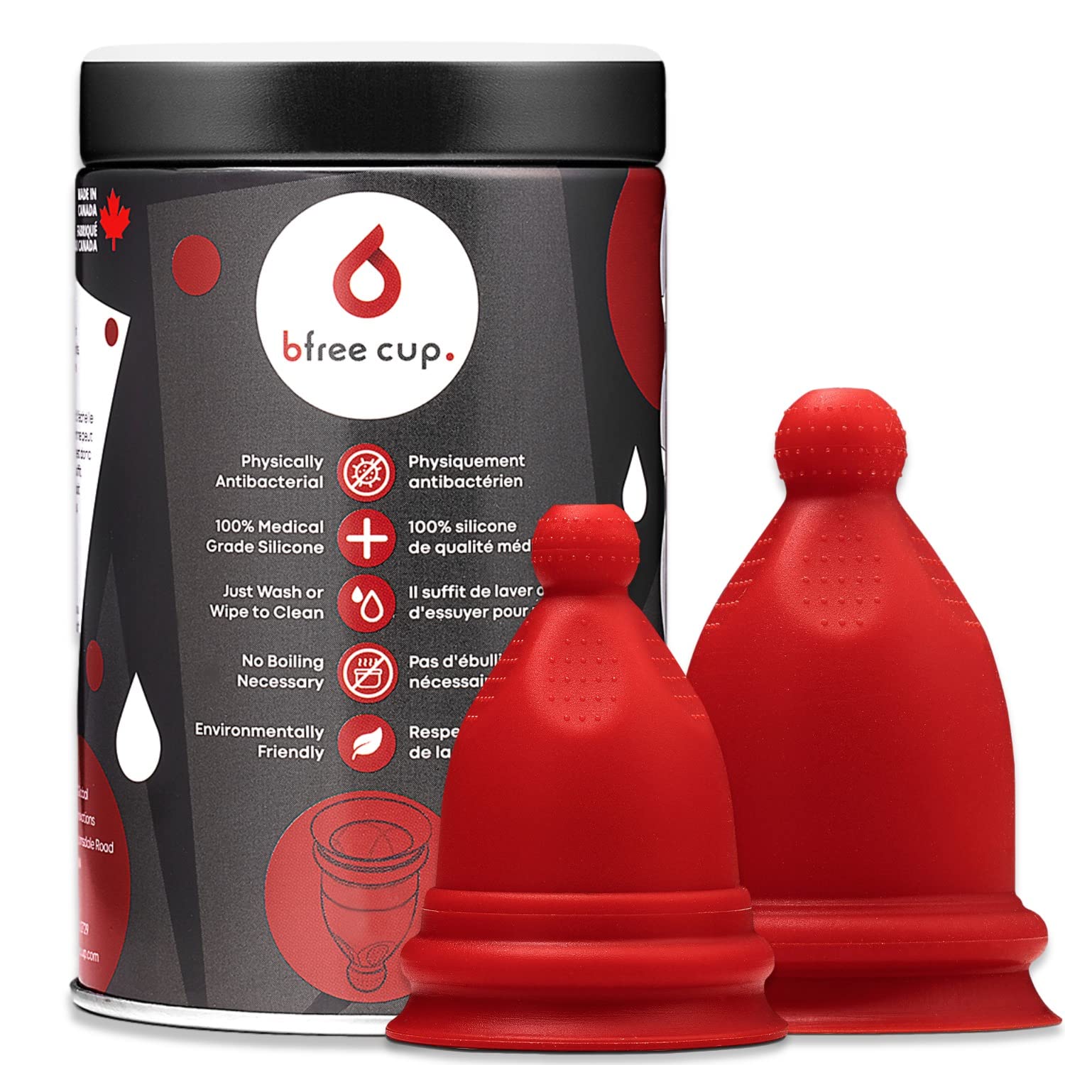 Bfree Copa menstrual 2 unidades – Copa menstrual reutilizable, sin fugas, respetuosa con el medio ambiente, tampón/almohadilla alternativa para la higiene femenina para adolescentes y mujeres –