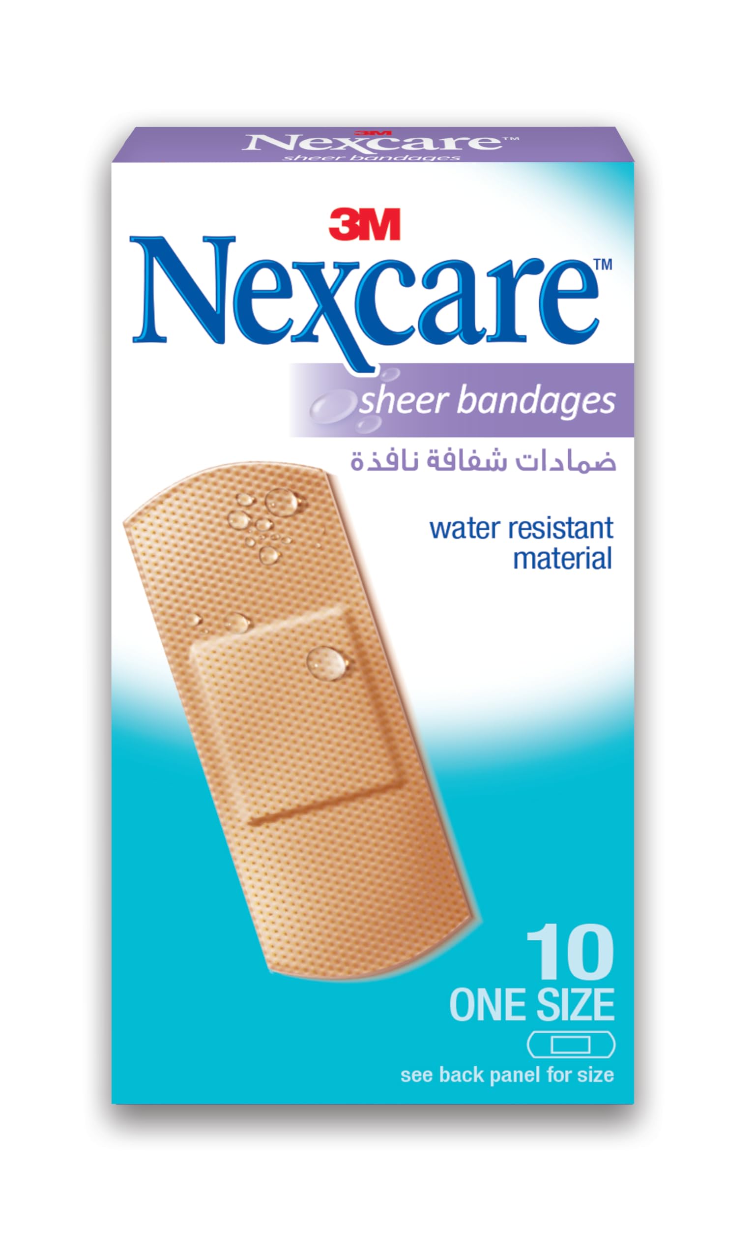 Nexcare Sheer Plastic Bandages 10 Pieces - Comfortable Skin-Tone Adhesive Strips for Minor Cuts & Scrapes, Breathable & Discreet Wound Cover, Handy Travel & Pocket First-Aid Pack