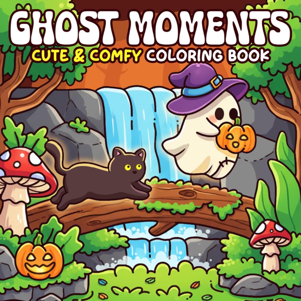 Ghost Moments Coloring Book: Cozy Cute Coloring Pages Featuring Friendly Spirits, Peaceful Spooky Scenes, and Relaxing Autumn Comfort for Adults and Teens