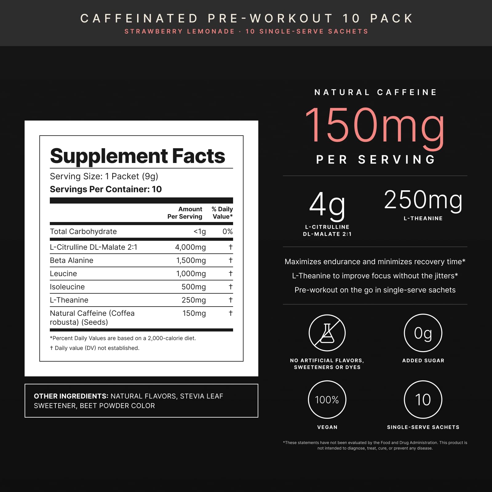 Gainful Pre Workout Powder Packets, Strawberry Lemonade, 10 Ct — Amazon image 2