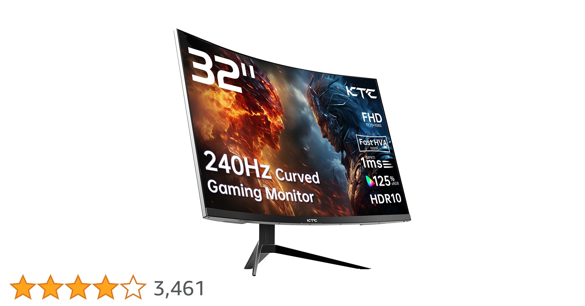 Amazon.co.jp: KTC 32インチ 湾曲ゲーミングモニター 240Hz 1500R