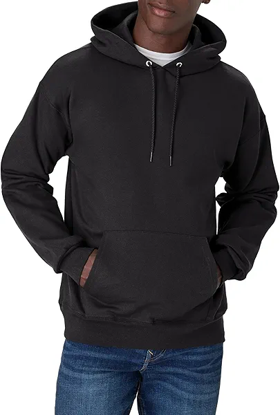 Hanes Men's Ultimate Cotton Heavyweight Pullover Hoodie Sweatshirt, Black, Medium
