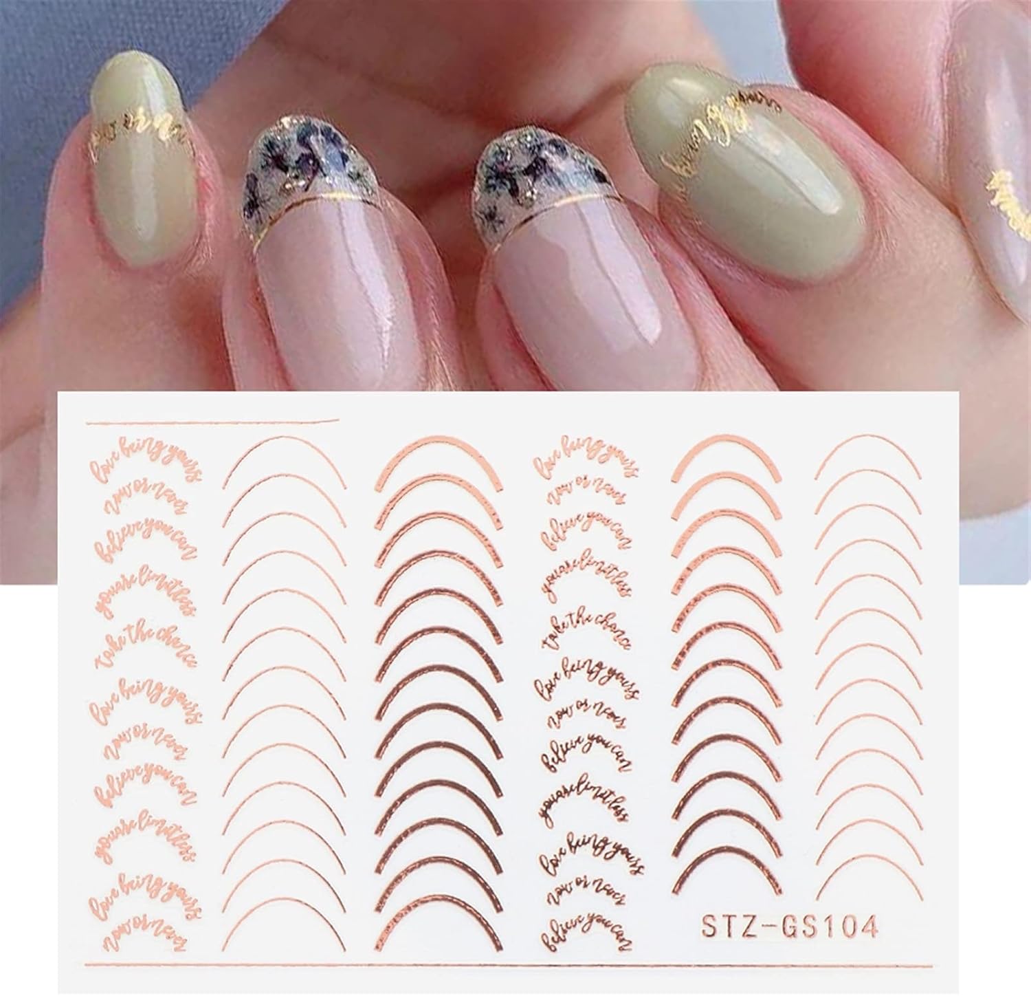 ネイルステッカー ローズゴールドストライピングテープネイルデザインストライプラインジオメトリ3dスライダーマニキュアのためのジェルポーランドステッカーデカール Color Stz Gs104 Rose Gold Cafe Du Jardin Com
