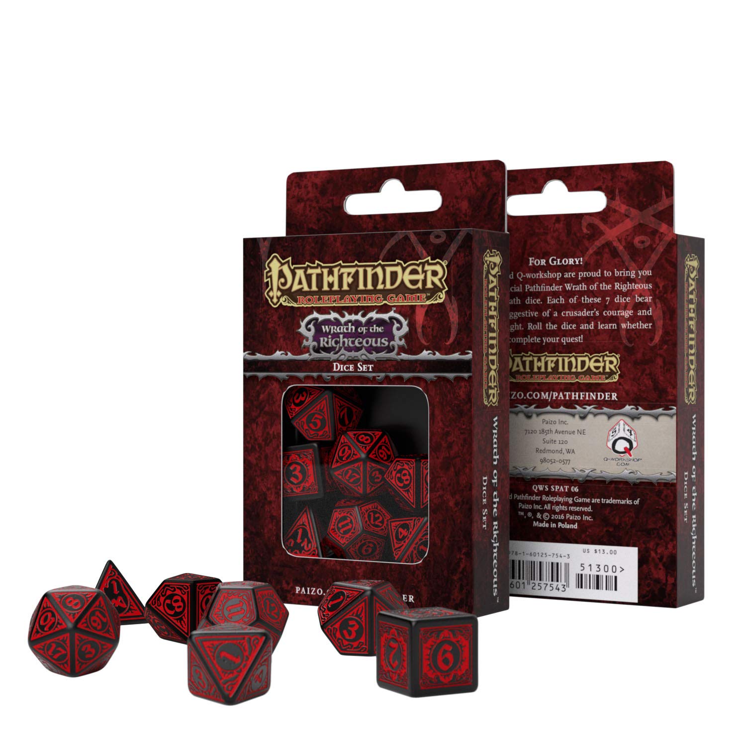 Gerardos Qworkshop 7 Piece Pathfinder Wrath of The Righteous Dice Set, Multi-color - Image 2