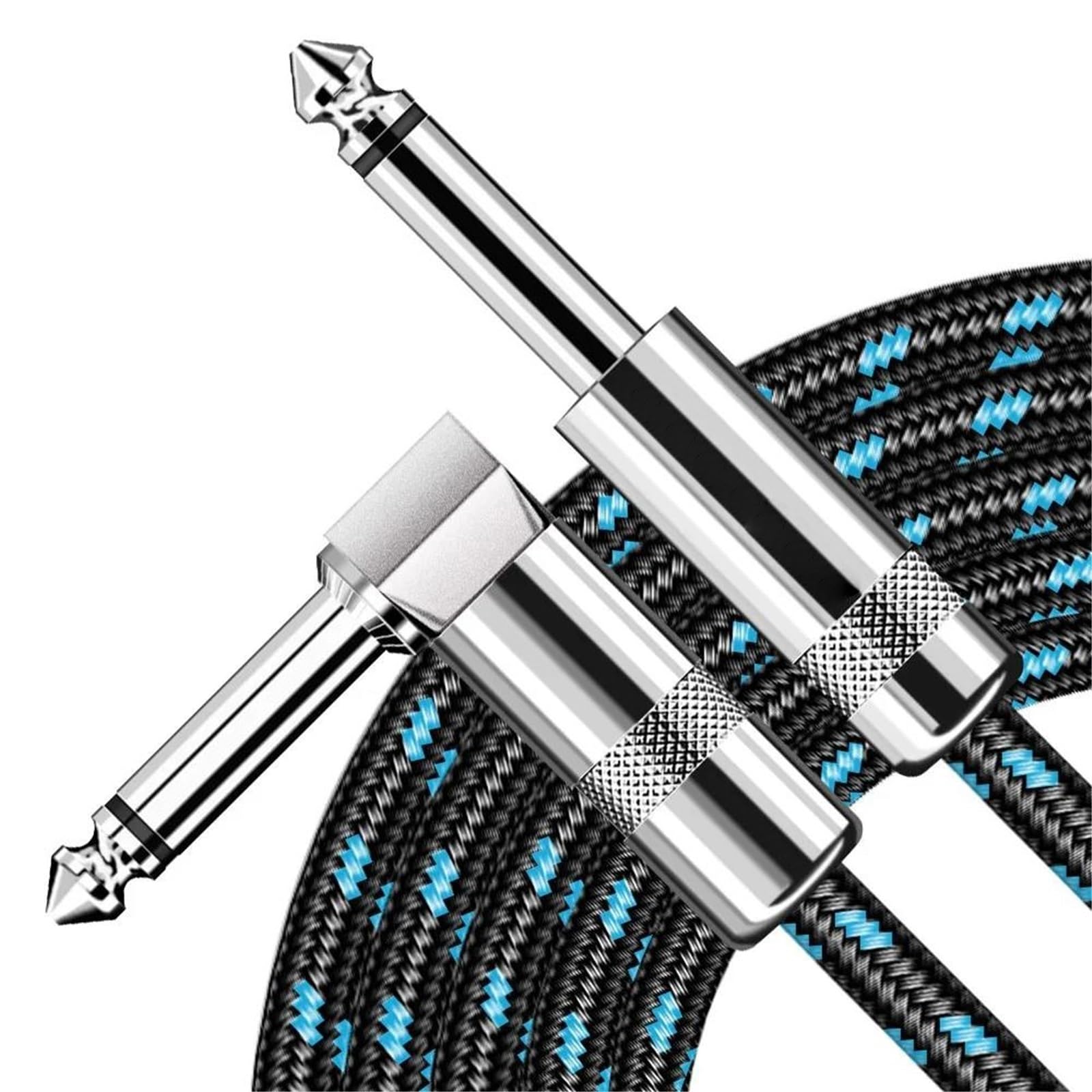 Pleciony Kabel Gitarowy Prosty Do Kąta Prostego | Tłumienie hałasu, aby zapewnić szybką i płynną transmisję sygnału, trwałe.(Type2 6m)