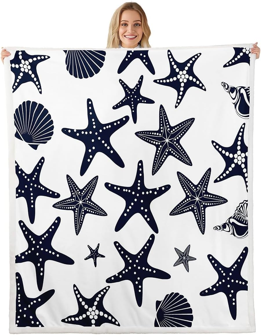 Erosebridal Anchor Throw Blanket Nautical Theme Twin 60"X80" Sherpa Blanket for Kids Boys Girls Bed,Ocean Sailboat Coastal Fleece Blanket Striped Wooden Board Hemp Rope Flannel Blanket