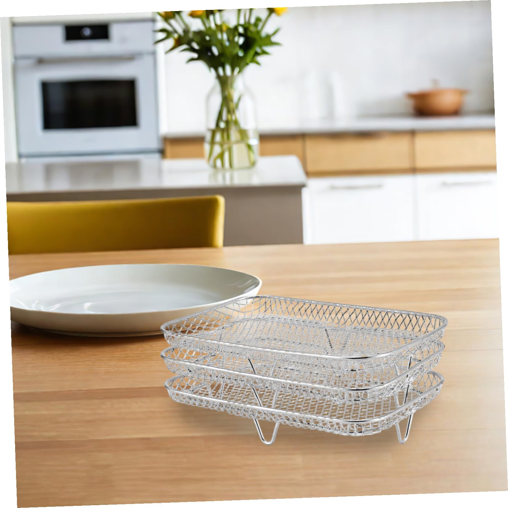Accessori per Friggitrice ad Aria a 3 Livelli, Set 1 in Acciaio Inox