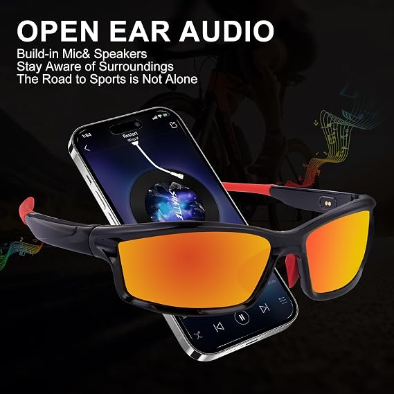 SKYWAY Polarized Sports Sunglasses Smart Bluetooth Wireless Audio UV Protection for Outdoor Sports Glasses Unisex Design