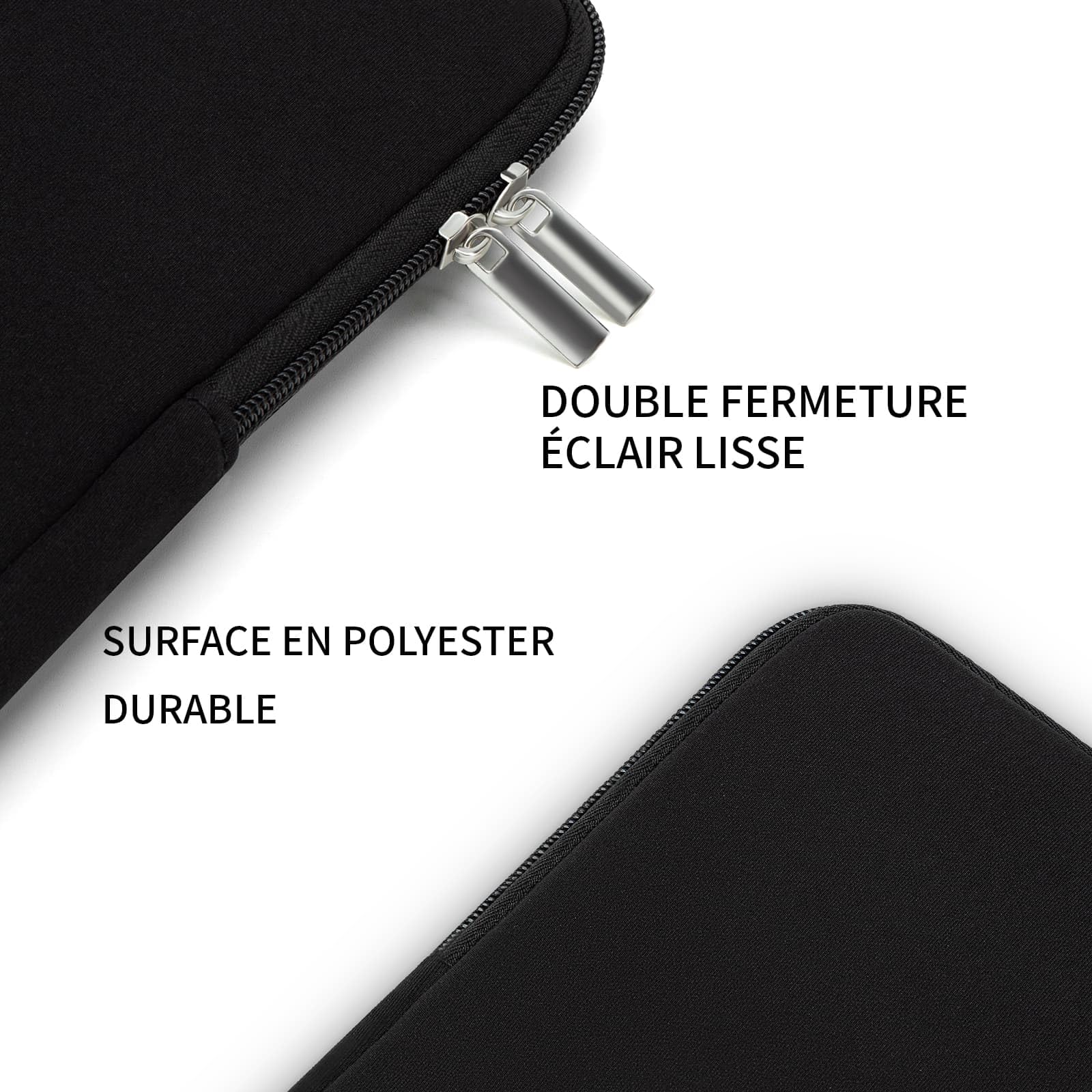RAINYEAR Housse de Protection Ordinateur Portable 14 Pouces Compatible MacBook Air 15 Pouces M2 M3 M4 M5 Noir