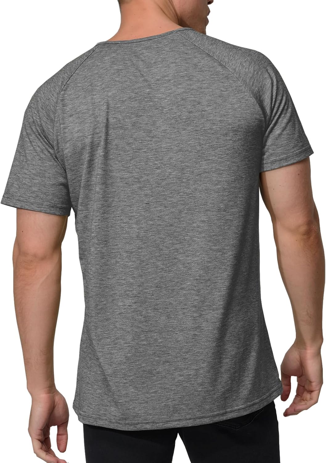 Men's Short Sleeve Crewneck Graphic Tee Believe Cross Print Christian Shirts Workout Shirts - Image 3