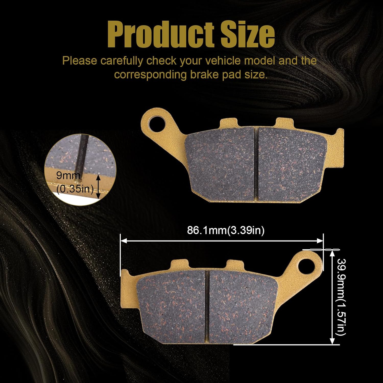 Ceramics Brake Pads for Honda CBR650R (Non ABS) 2019 2020; CBR650R (ABS) 2019 2020 2021 2022 2023, 06455-MKN-D51 06435-MGZ-J02 Front and Rear Braking Pads Kit