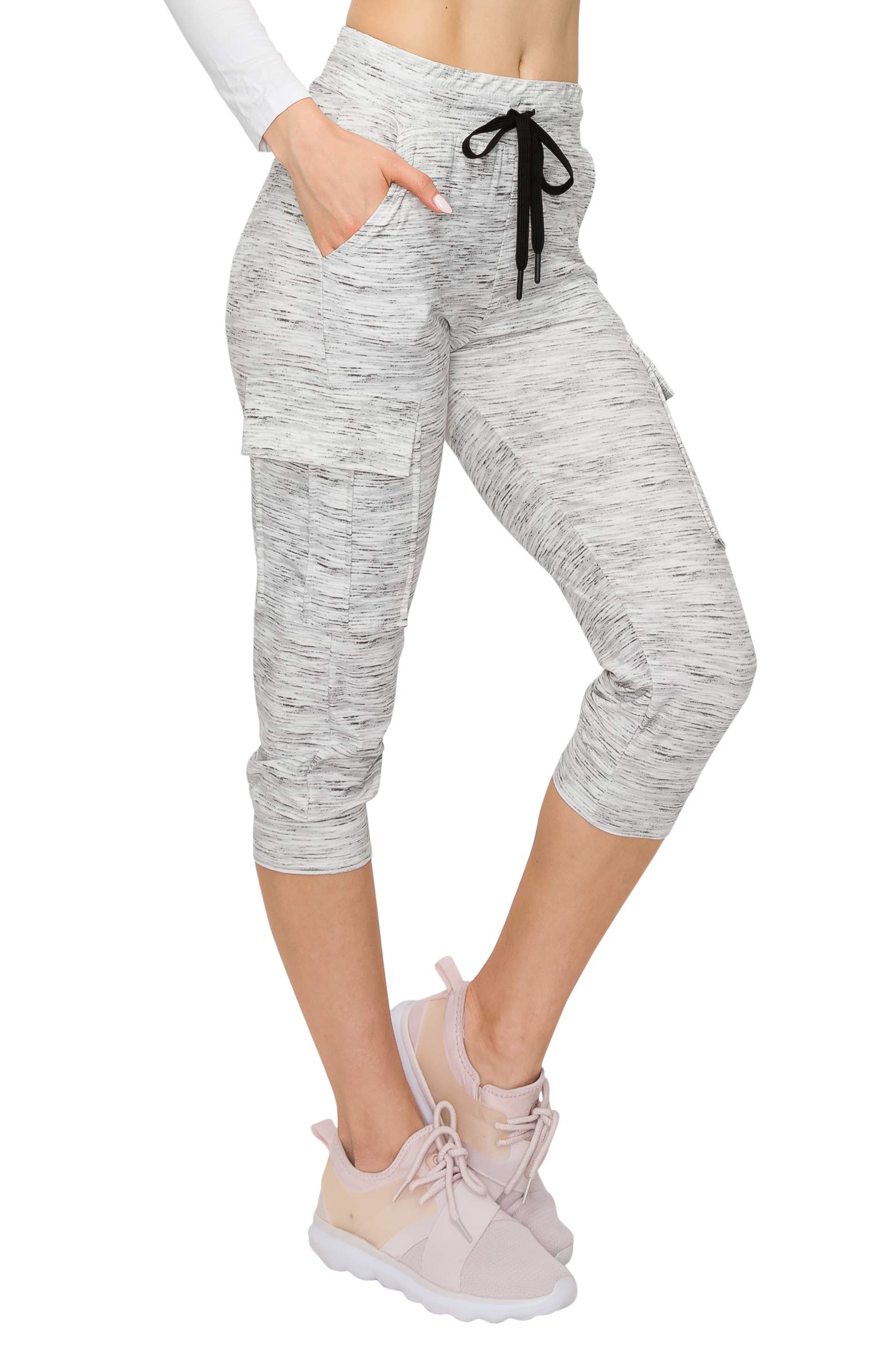 ALWAYS Capri Cargo Jogger Pants for Women - Super Soft Casual Drawstrings Track Cuff Bottoms