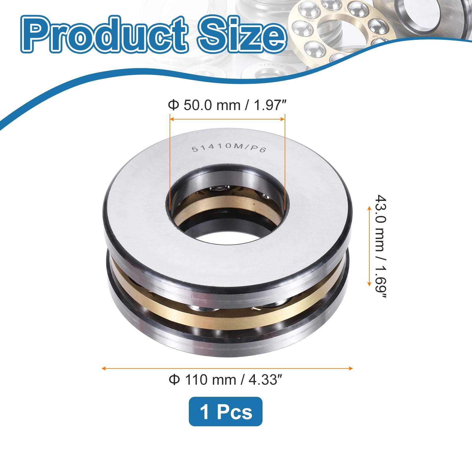 DTGN 51410M Rodamiento de bolas de empuje ABEC3 50x110x43mm