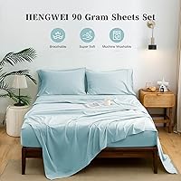 Vista 278 de HENGWEITEXT 18 Inch Cal King Sheets Deep Pocket,4 Piece Sheet Set Breathable and Cooling,Microfiber Sheet Set Deep Pocket,Wrinkle Free Shrinkage &