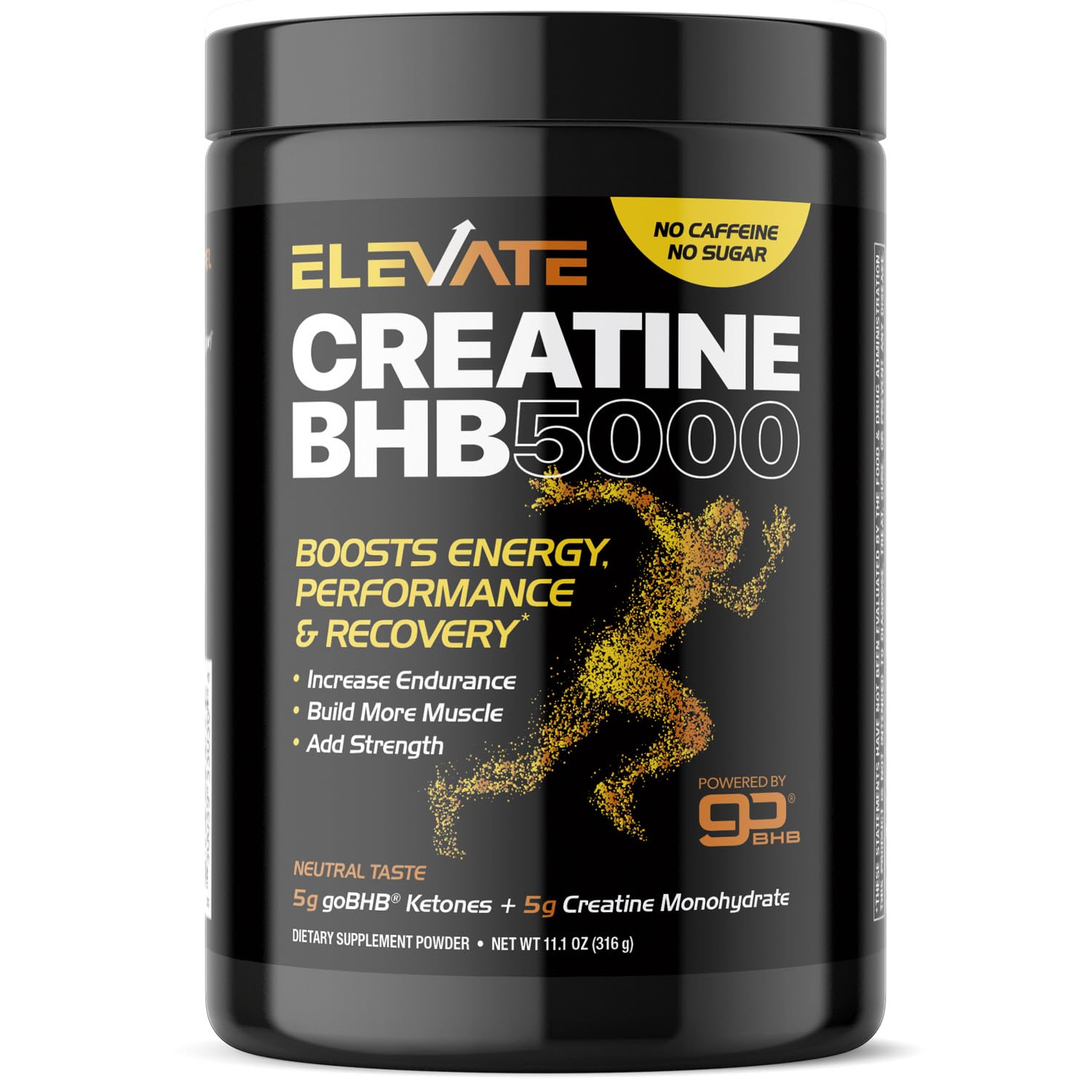 Micronized Creatine Monohydrate Powder - Stim Free Pre Workout with Creatine 5g &amp; Patented goBHB Electrolytes for Enhanced Energy Focus Muscle Building &amp; Recovery (30 Servings - Neutral Taste)