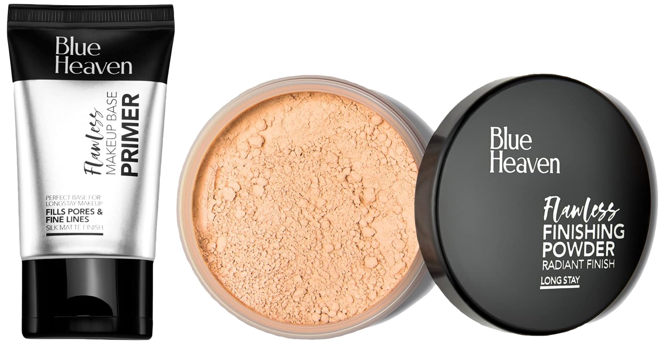 Blue Heaven Studio Perfection Primer, Clear, 30g And Blue Heaven Saphire Make Up Translucent Powder - Natural, Natural, 20 g