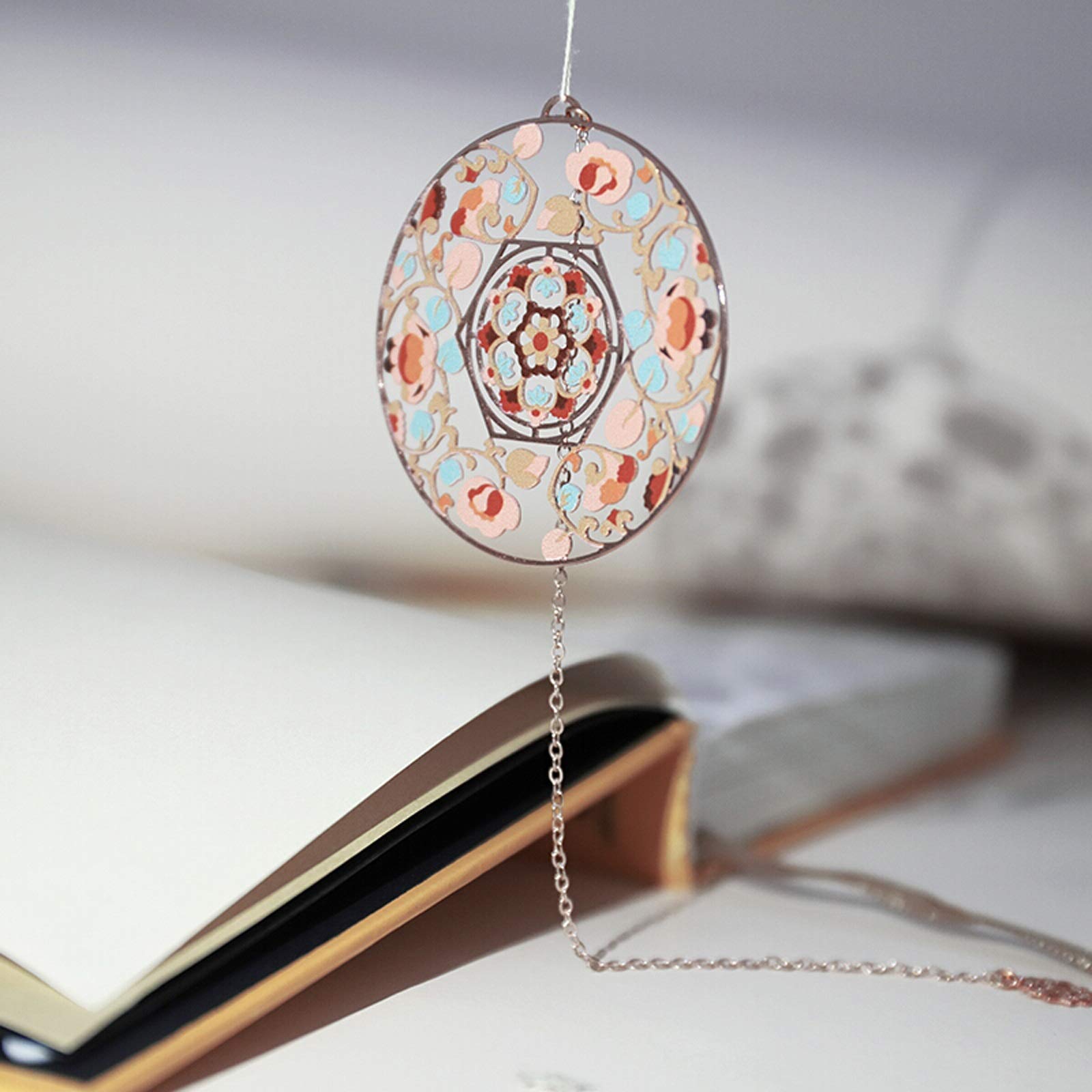 Signet 1 PCS Exquisite Creative Creative Creative Metal Markmark Classical Pendentif Book Marker Perfect Cadeaux for lecteurs, Femmes et Enfants Signets