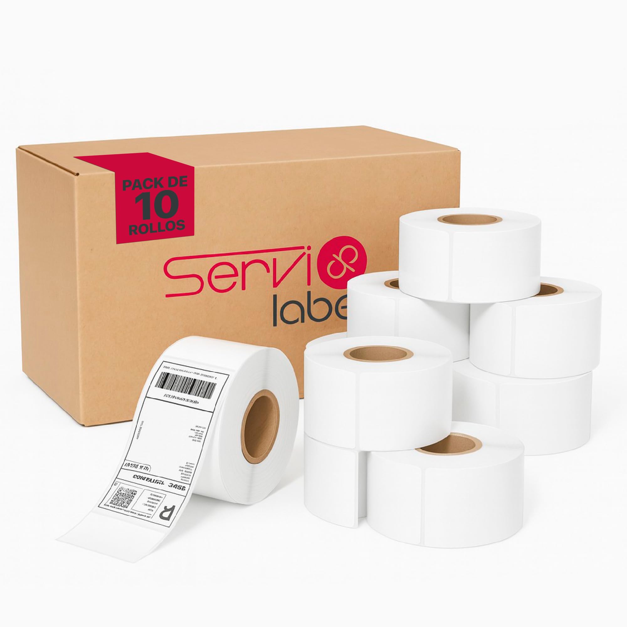 Pack 10 rollos de Etiquetas Térmicas Adeshivas Universales (4000 Etiquetas) |100x150 mm (4×6″) | Compatibles con impresoras térmicas ZEBRA y MUNBYN y más | Adhesivo fuerte | Corte fácil