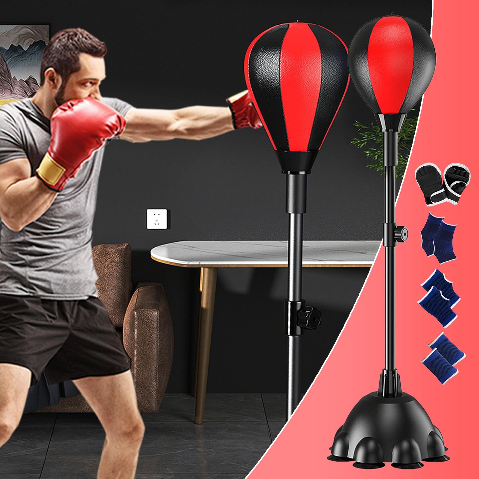 Reflex Tasche - Punchingball Mit Ständer | Reflexball Ziel Reaktionstraining Ausrüstung Für Fitness Draußen Erwachsene Kinder