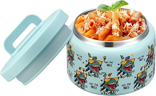 Miniatura 8 de Termo infantil de 8 onzas para comida caliente, contenedor pequeño de acero inoxidable, termo de boca ancha fácil de abrir para alimentos fríos y