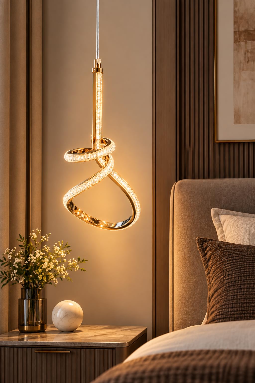 FILLISKA Colour Changing Pendant Light - FrenchGold -30