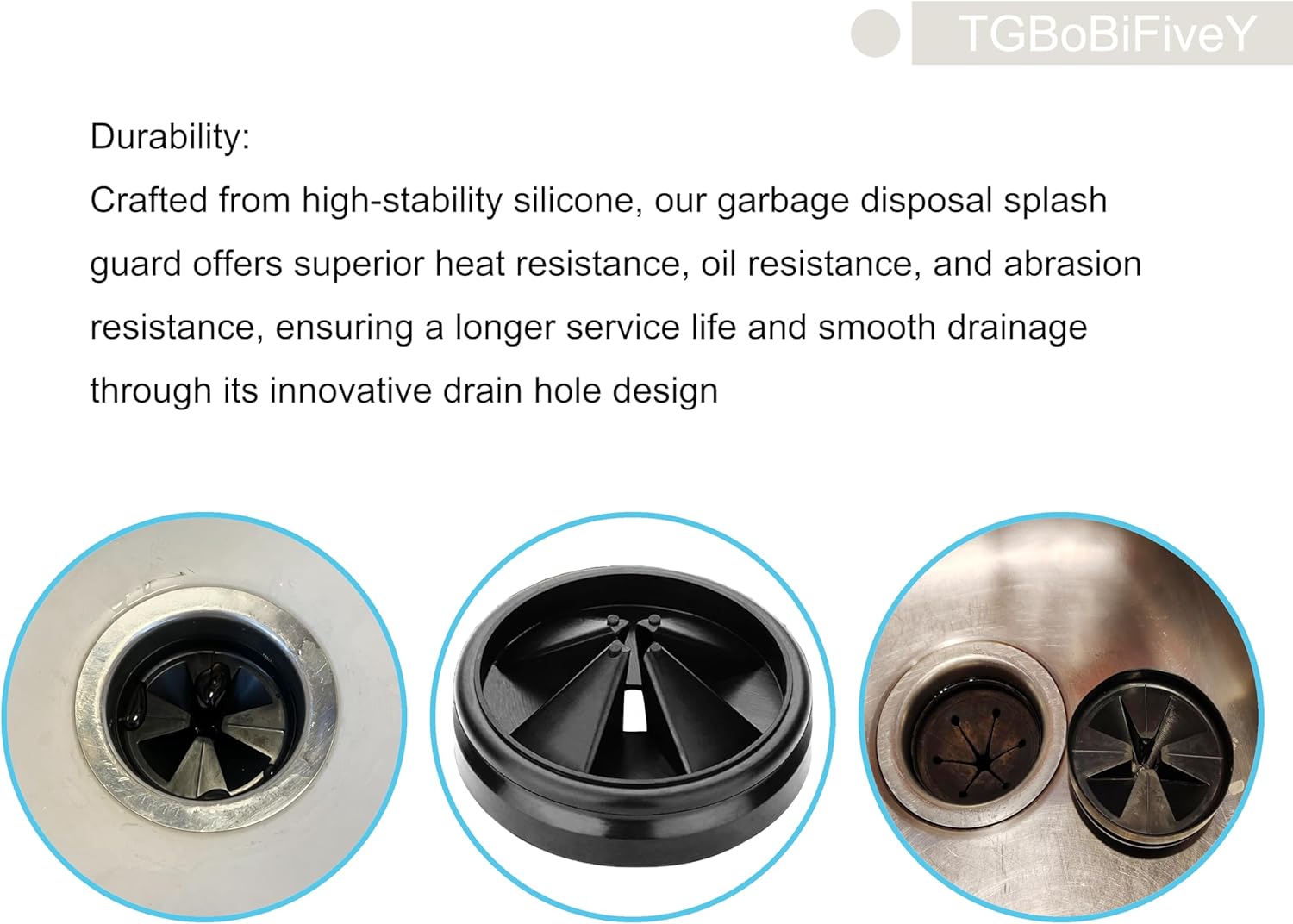 3 3/8" Garbage Disposal Splash Guard Removable Quiet Collar Drain Plugs for InSinkErator Rubber Drain Insert Evolution Series QCB-AM Sink Baffle Drain Cover for Blanco Sink Accessories 2 Pack